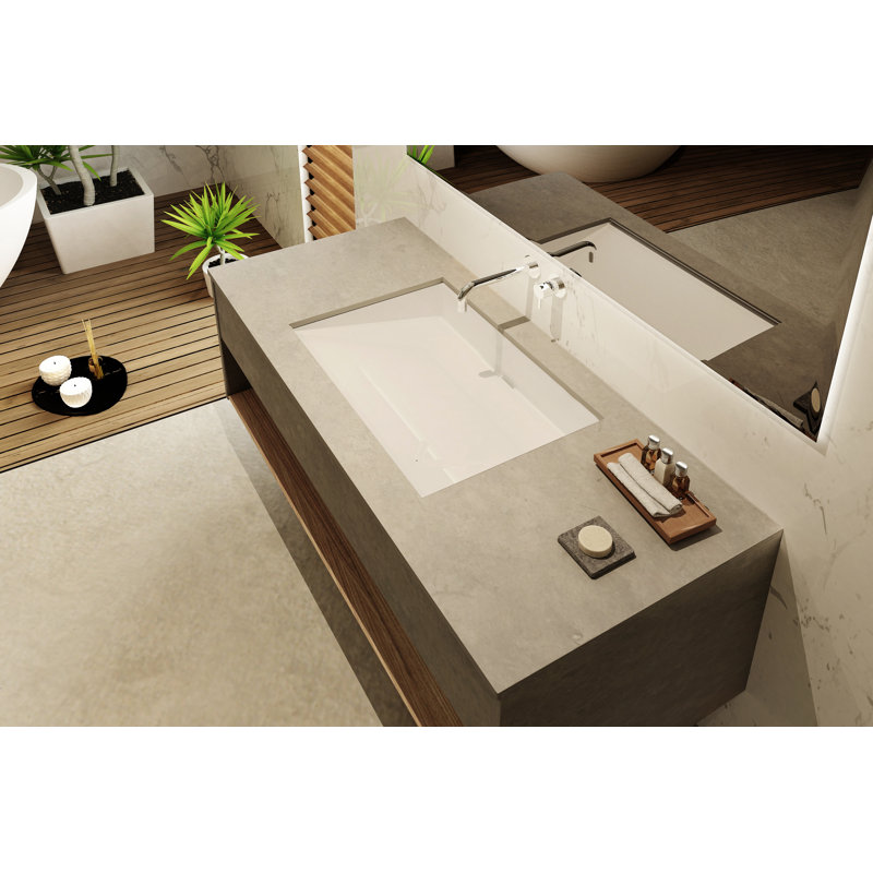 Badeloft 16.1'' Stone Rectangular Undermount Bathroom Sink & Reviews